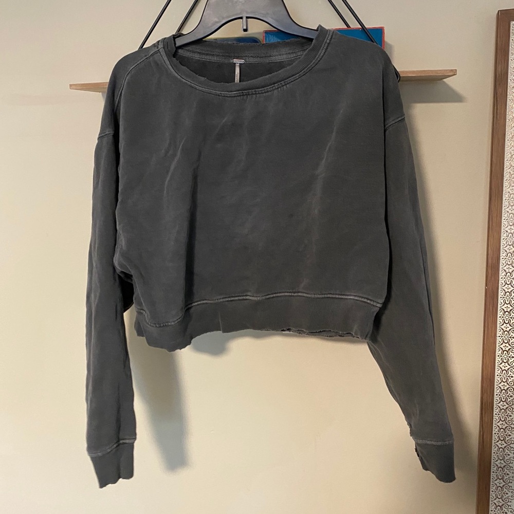 Free people crop crew neck sweatshirt